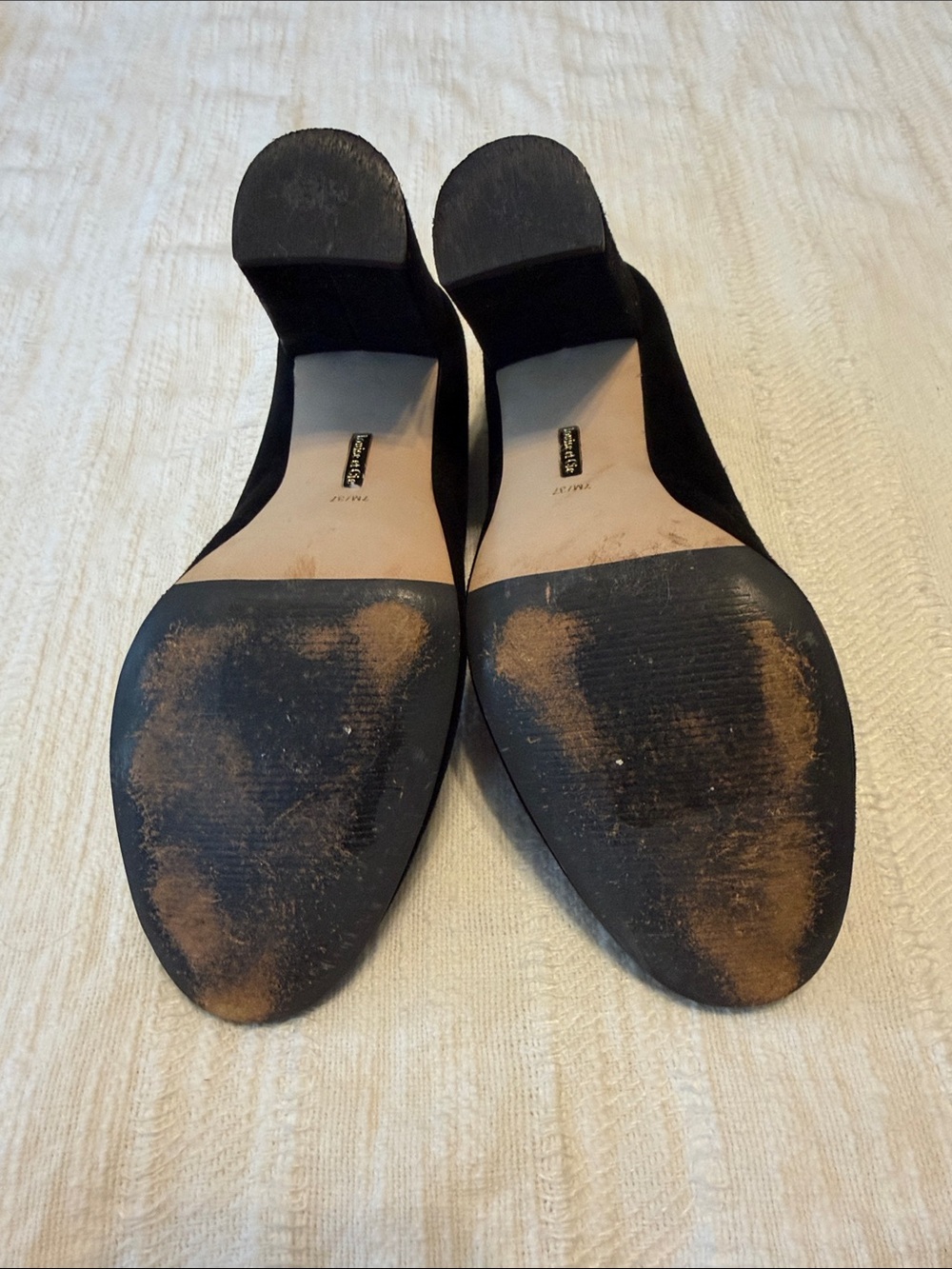 Louise et Cie Black Suede Block Heel Pumps, Size 7, VGUS - Picture 5 of 5